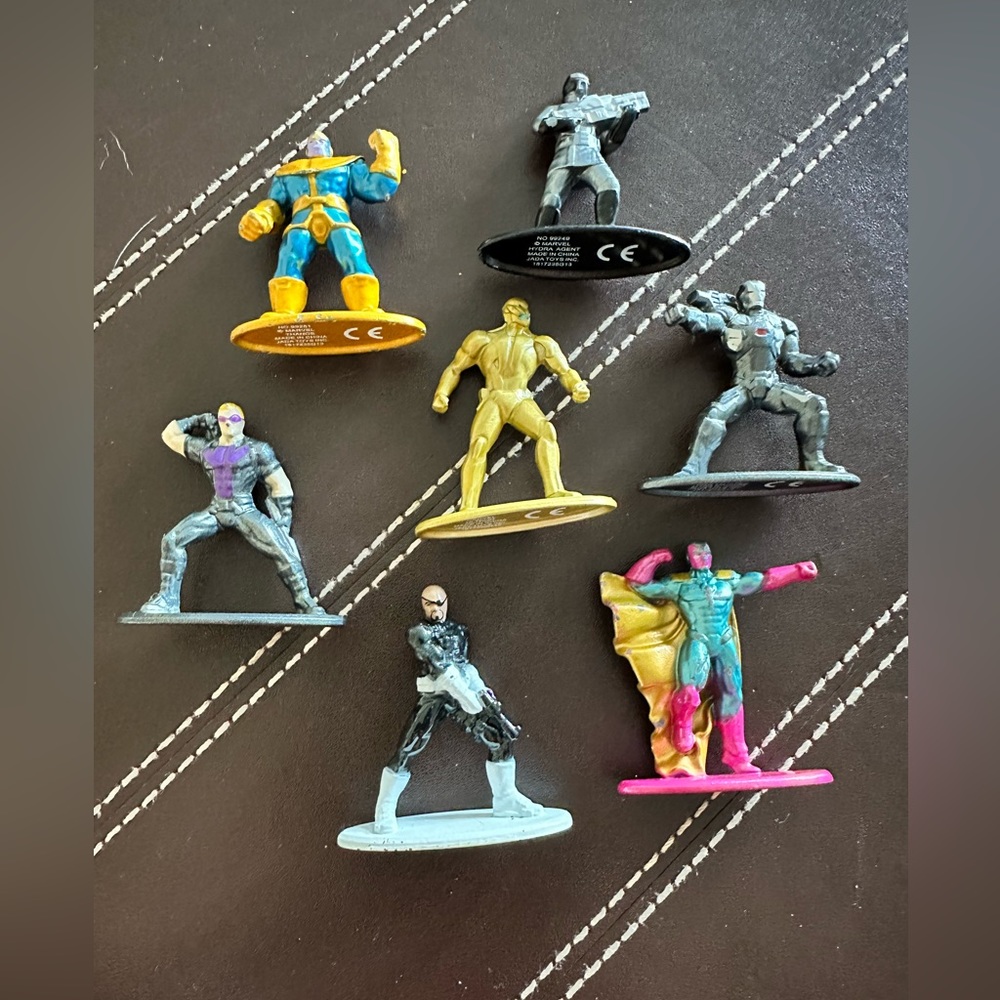 Seven Marvel Die Cast Characters